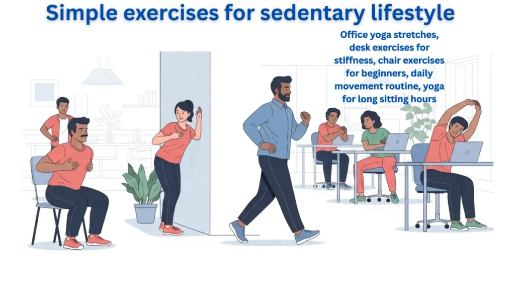 Simple exercises to wake up a sedentary body during office hours
